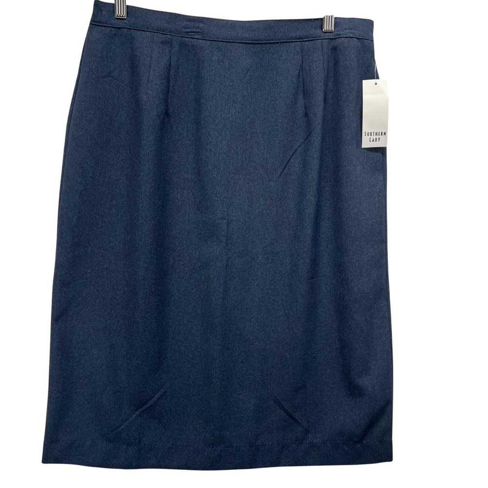 Southern Lady Women's 12 Blue Pencil Midi Skirt Business Casual NWT VTG 90's